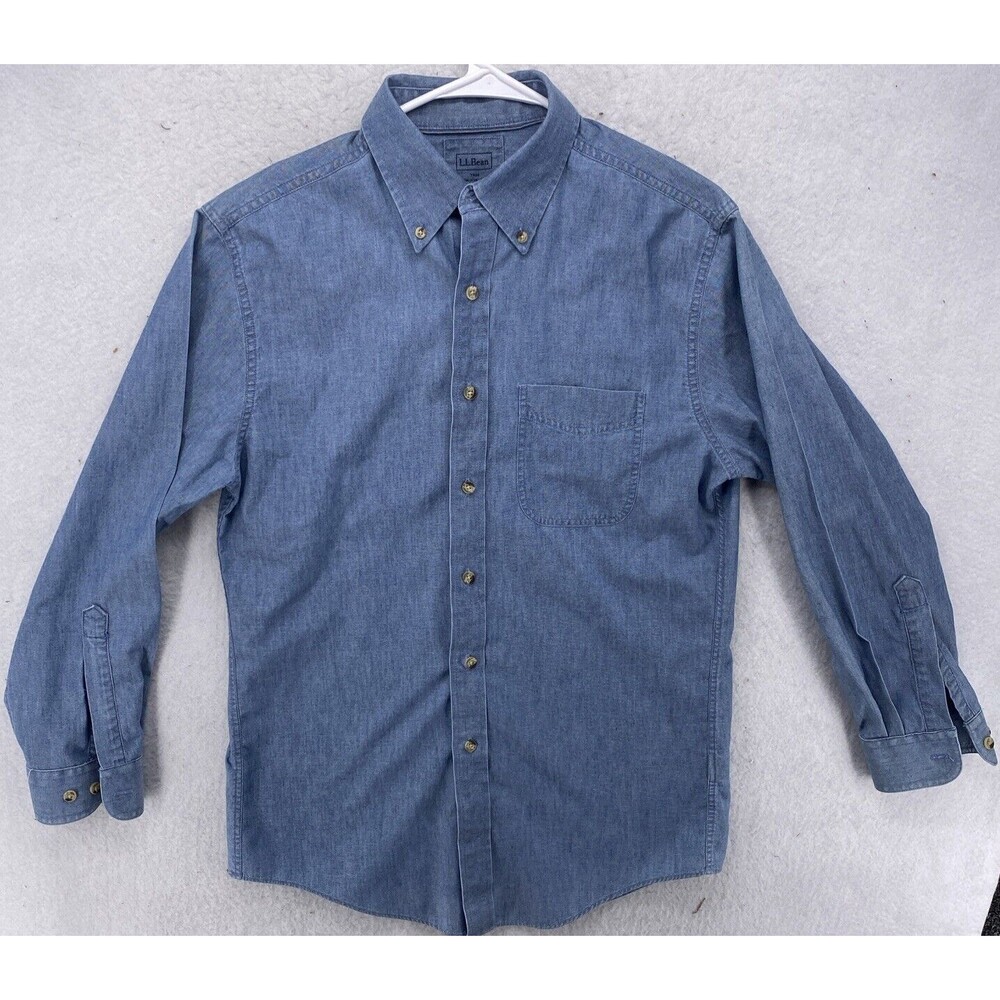 L.L. Bean Blue Casual Button Down Shirt